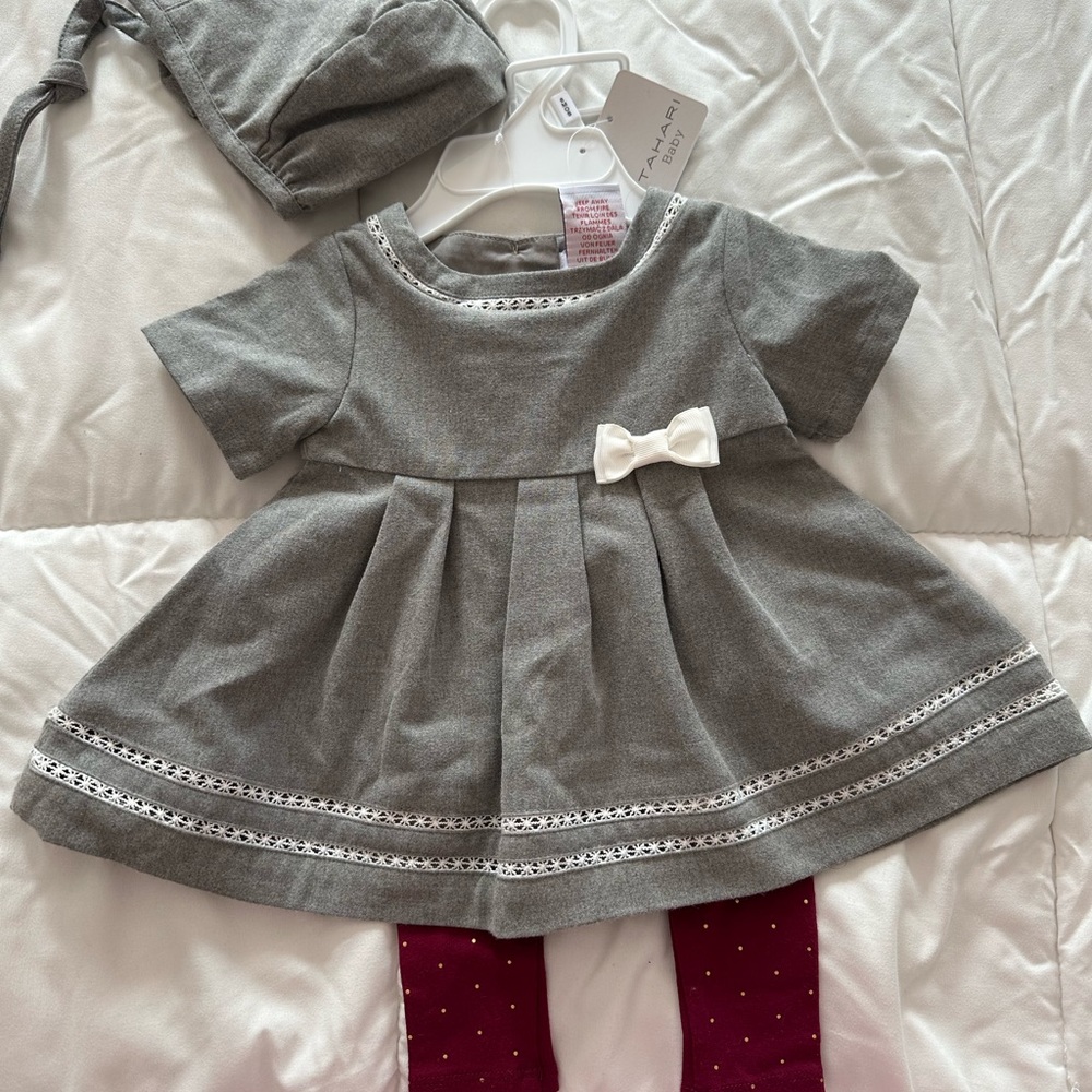 Tahari Gray and White Kids Matching Set